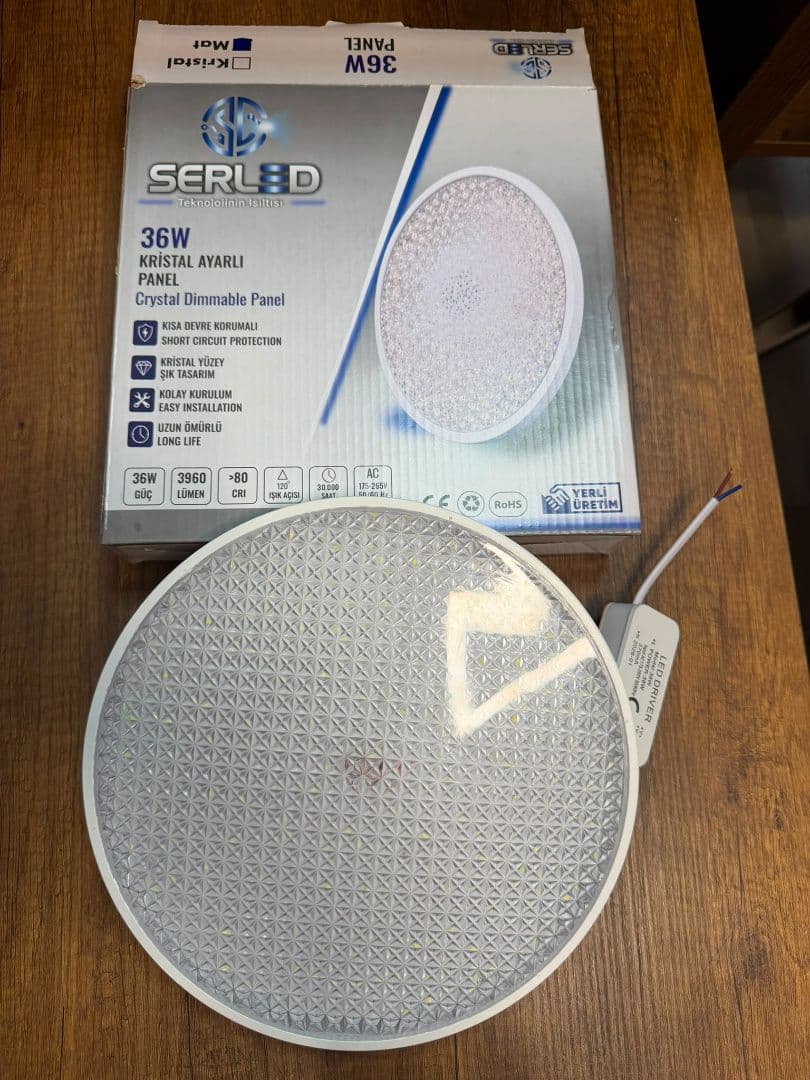 36W KRİSTAL AYARLI PANEL 6500K.BEYAZ IŞIK 1